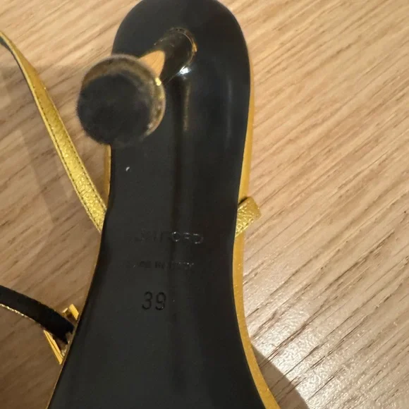 Tom Ford Metallic Gold Strappy Stiletto Sandals - Picture 7 of 16